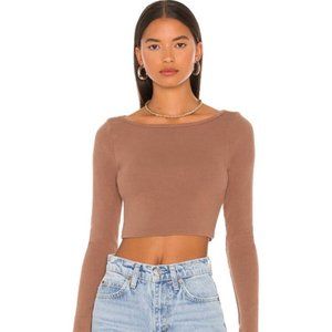 Lovers and Friends Brown Long Sleeve Crop Top